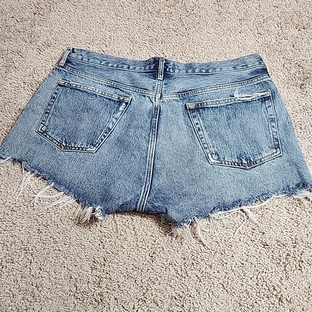 AGOLDE PARKER GRUDGE VINTAGE CUT OFF DENIM SHORTS Sz 32 ORGANIC COTTON - Picture 4 of 12